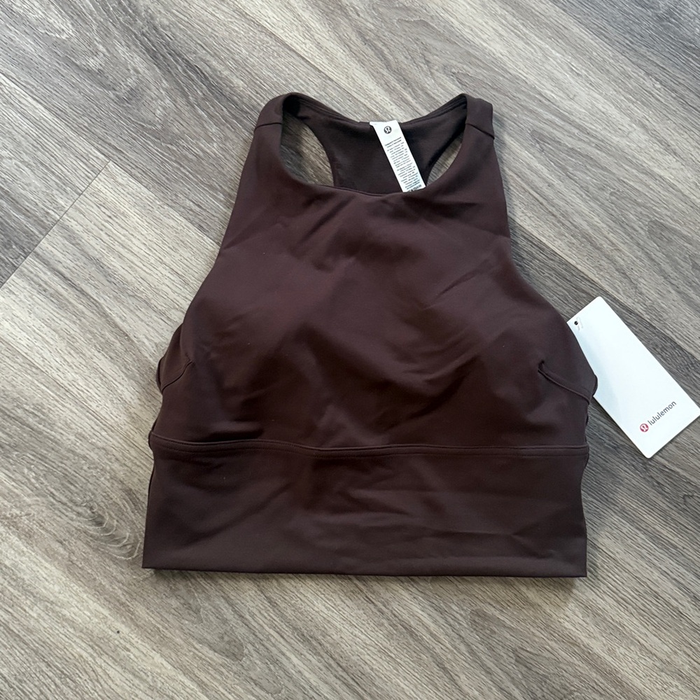 lululemon athletica Brown Tank Top Logo Elastic Everlux Shelf Tank 10
